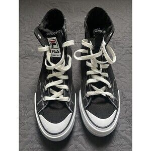 Fila 5CM01781-014 Black Hi Top Canvas Lace Up SZ 9.5 Casual Sneakers NWOB Street